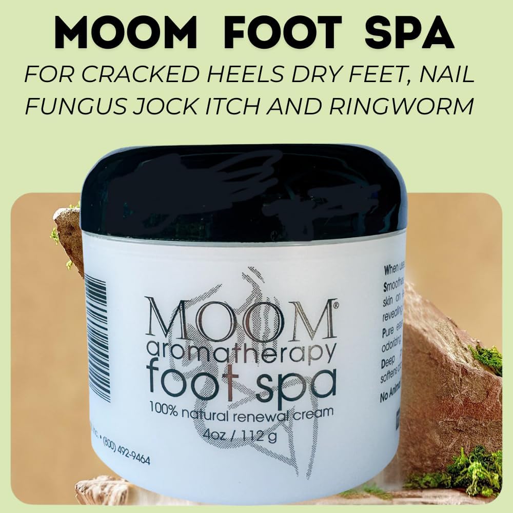 MOOM Foot Spa Cream – 100% Natural Foot Renewal, foot cream infused with Essential Oils for Soft, Smooth Feet, Aromatherapy Moisturizer for Dry, Cracked Heels,Feet,Knees,Elbows,Hands