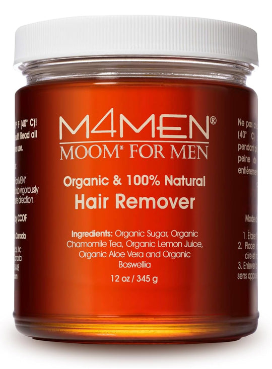 MOOM - MOOM for Men, Sugar Wax with Aloe Vera & Chamomile, Works with Wax Strips, Must-Have Waxing Kit at Home Item, All-Natural Alternative to Hair Removal Beads & Cream, 12 ounces