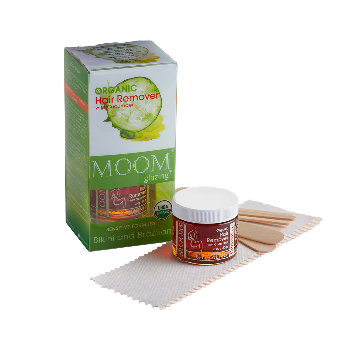 MOOM Glazing Organic Hair Remover with Cucumber Bikini and Brazilian (3oz/85g)