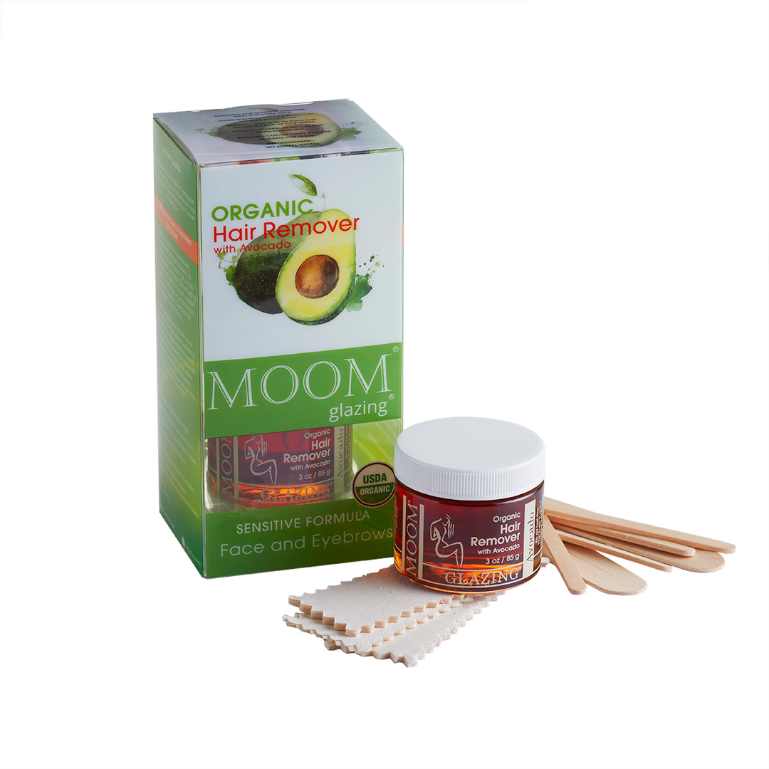 MOOM Glazing Organic Hair Remover with Avocado Face and Eyebrows (3oz/85g)