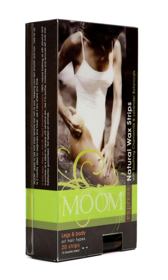 MOOM Express Pre-Waxed Strips for Legs & Body (12 Pack)